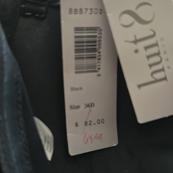 Huit8 2pc swimsuit underwire cup swimsuit black NWT - Picture 7 of 7